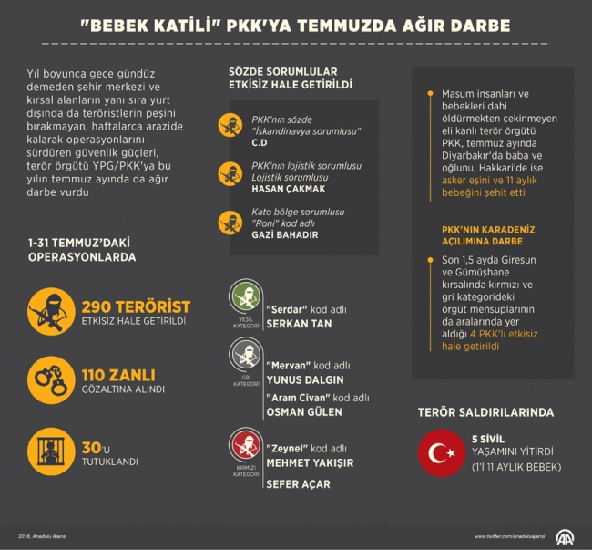 PKK'ya Temmuz'da ağır darbe